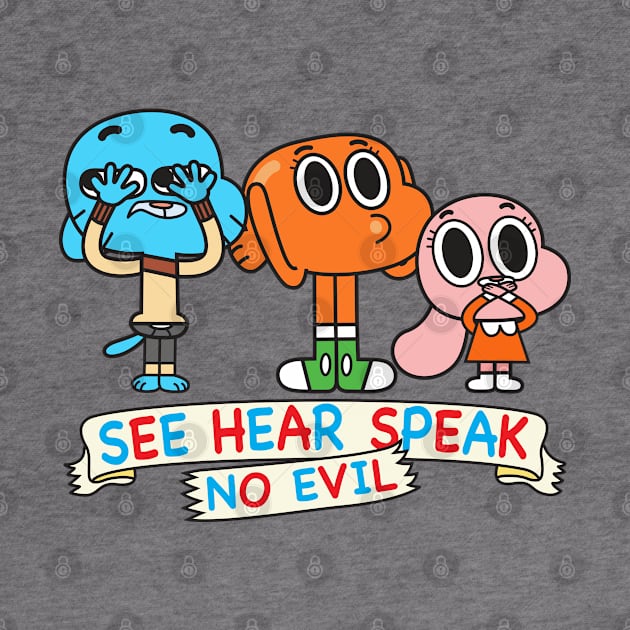 Gumball Darwin Anais No Evil by Plushism